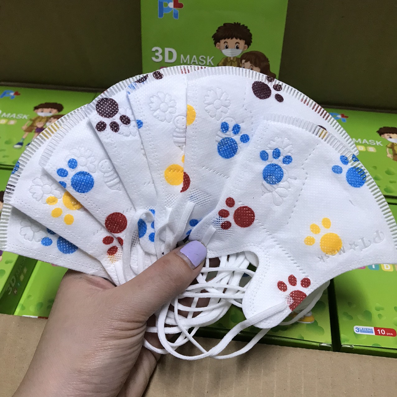 KHẨU TRANG EM BÉ PT 3D mask hộp 10 cái