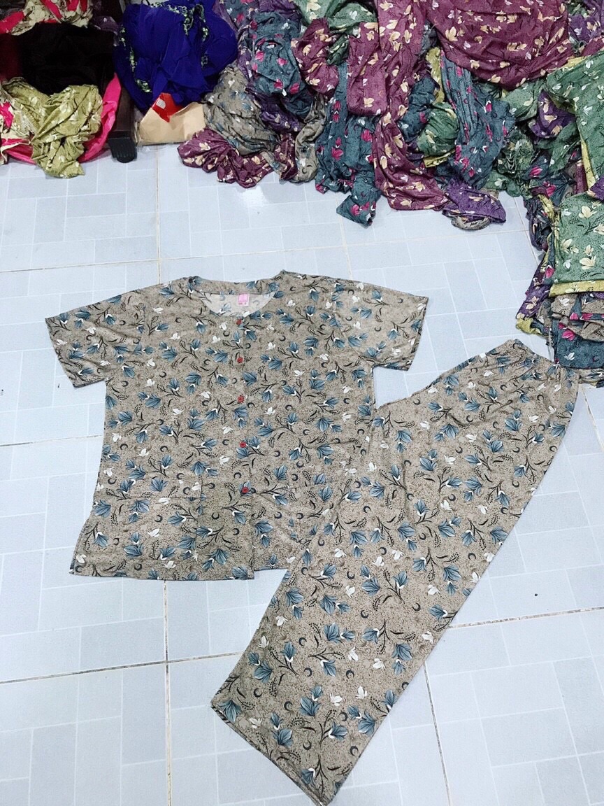 [HCM]Bộ bà già tay ngắn 2 túi