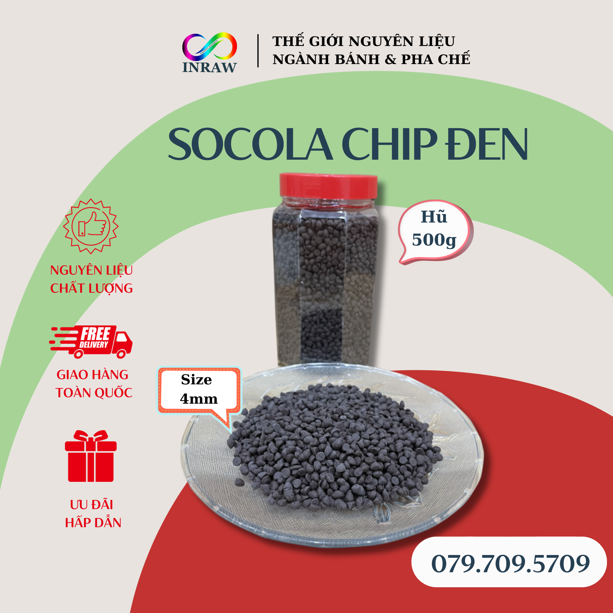 Socola Minichip Đen Size 4mm (Túi 1kg)