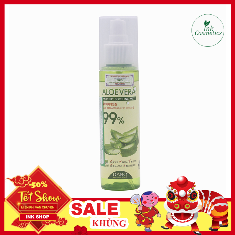 Xịt Khoáng Dabo Aloe Vera 99% Moisture Soothin Hàn Quốc (100ml)