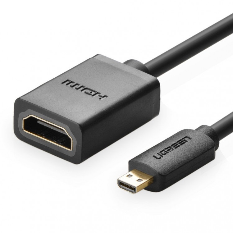 (20cm) Cáp chuyển đổi micro HDMI sang HDMI âm dài 20cm - Ugreen 20134