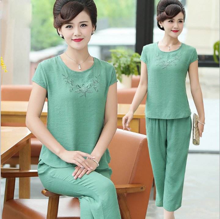 BỘ TRUNG NIÊN NỮ MẶC NHÀ CHẤT ĐŨI