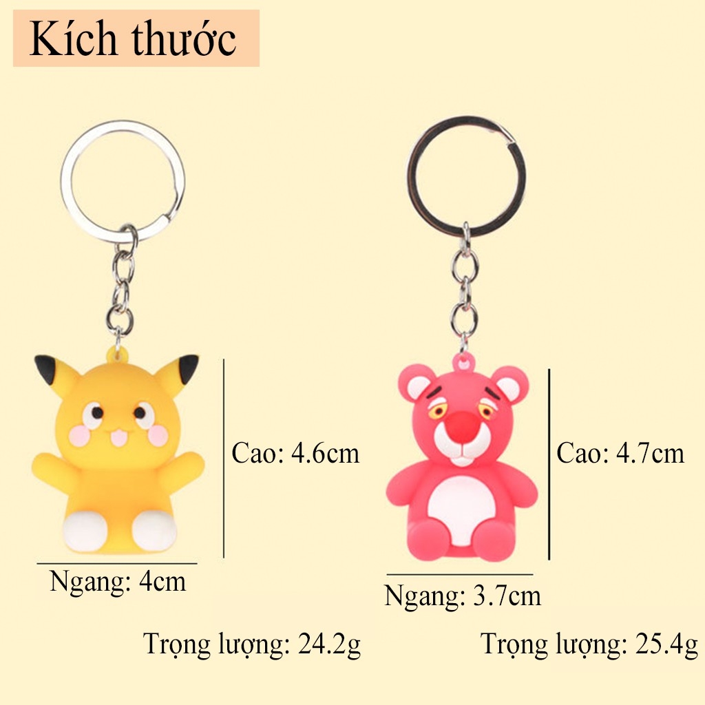 Móc khoá hình thú cute, móc khoá sillicon đẹp