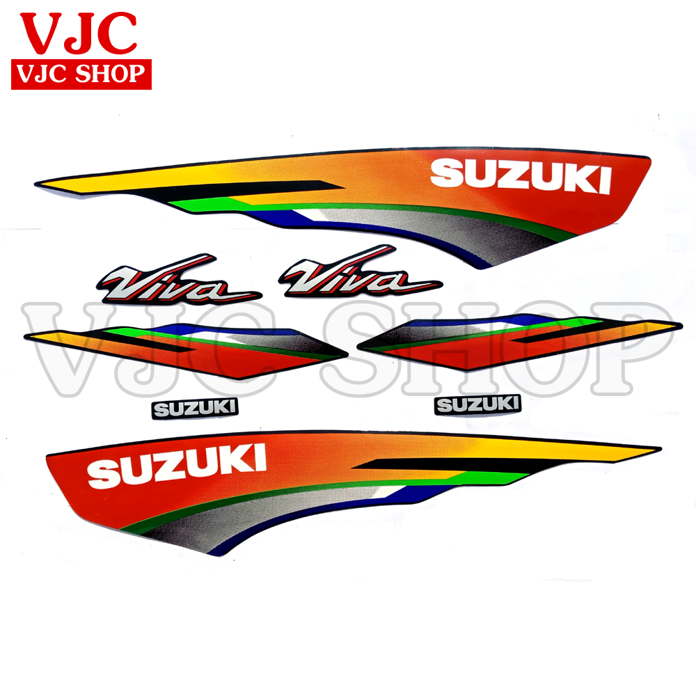 Bộ tem dán xe Suzuki Viva 110 với các màu lựa chọn cho decal xe máy