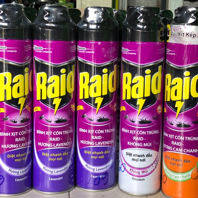(Mới) Bình Xịt Côn Trùng Raid 600ml- Xịt Muỗi, Xịt Côn Trùng