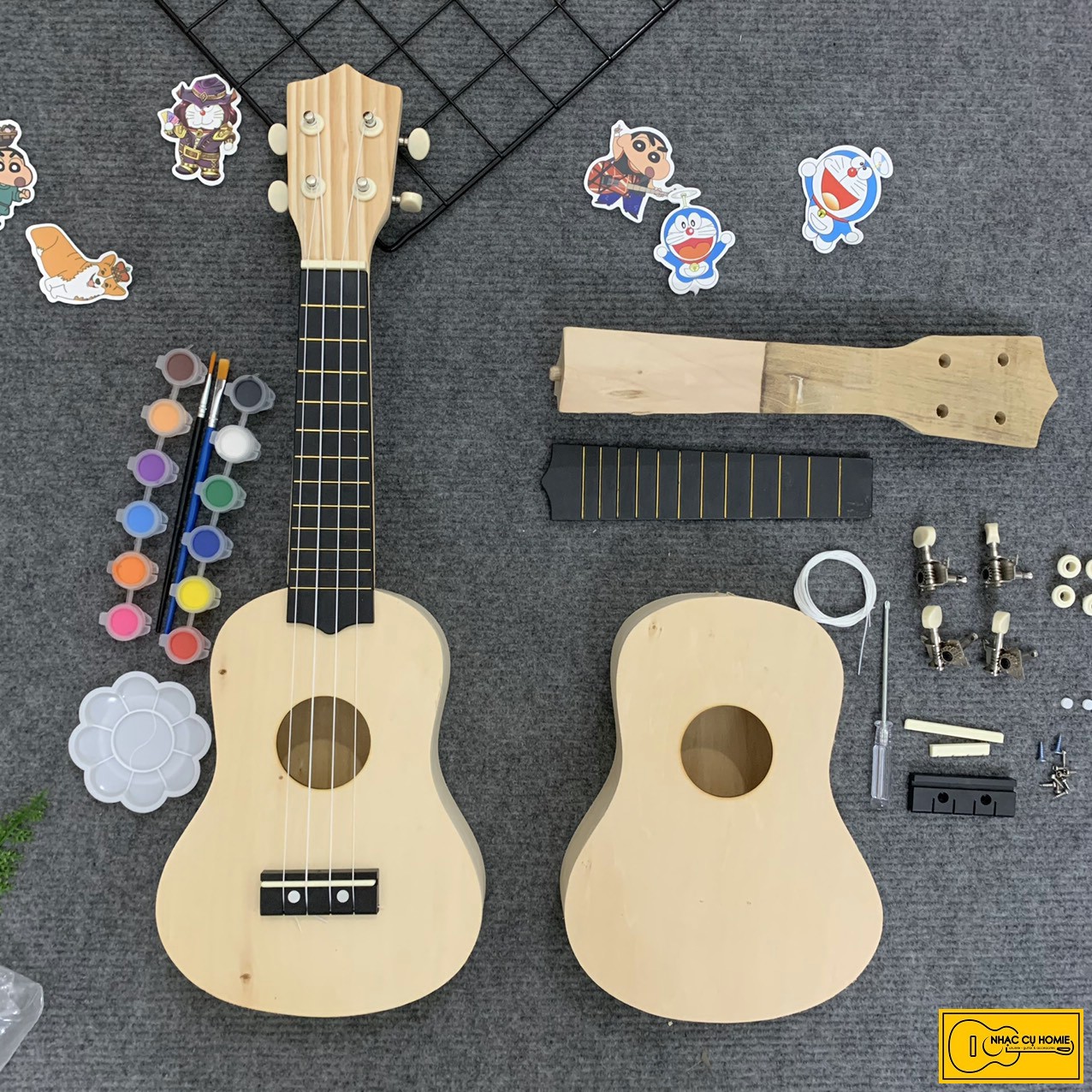 ĐÀN UKULELE SOPRANO 21INCH THỦ CÔNG DIY FULL GỖ