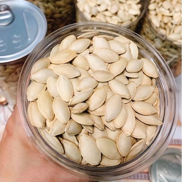 Hạt bí (trắng- rang tay) {Khối lượng tịnh, không tính bao bì}