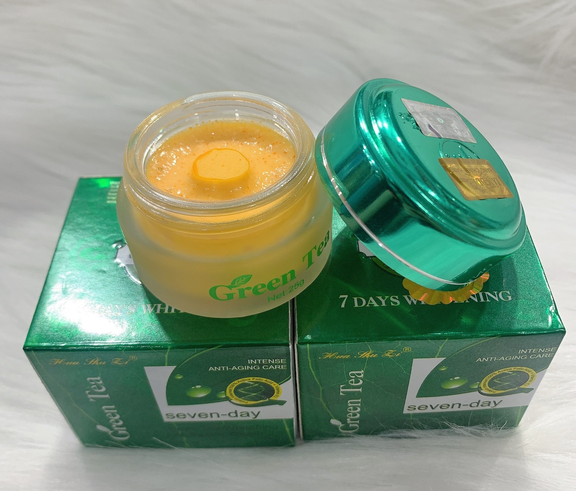 Kem Green Tea Hua shu li Seven Day dưỡng Trắng Da trà xanh dành cho da nám và tàn nhang