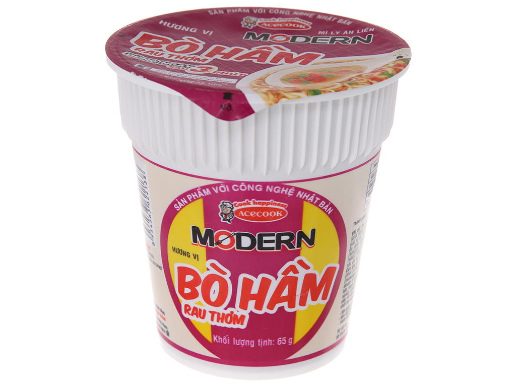Thùng 24 ly mì Modern vị bò hầm rau thơm 65g