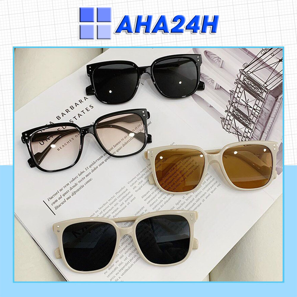Mắt kính thời trang râm mát nam nữ 2 chấm dọc gọng unisex AH1708