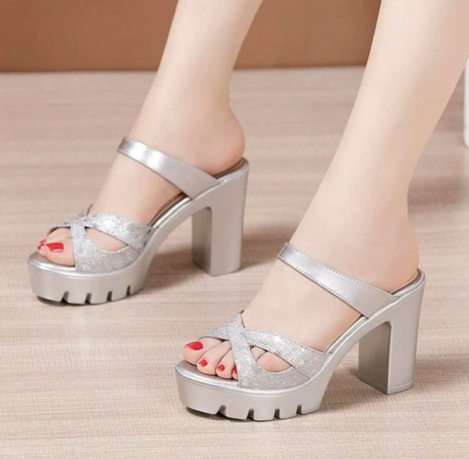 Dép cao gót đế đúc 9f răng cưa hàng nhập cao cấp