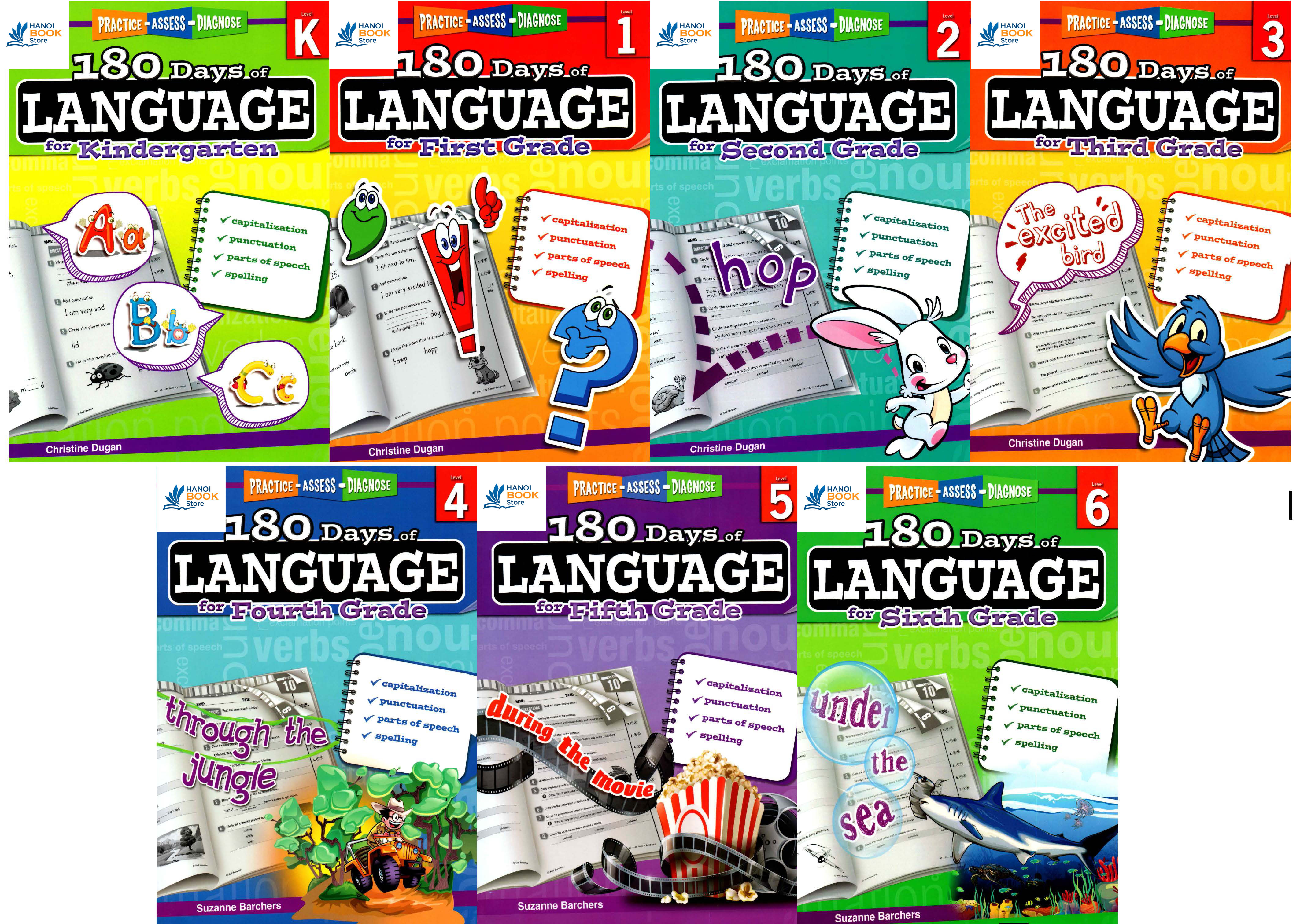 180 days of language for kindergarten level k-6