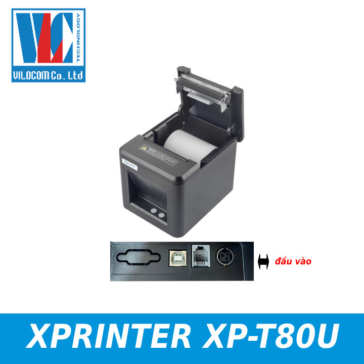 Máy in Bill Xprinter XP-T80U USB+LAN - Hàng Chính Hãng - VILOCOM