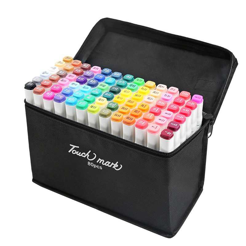 Bút vẽ , màu touchliit 80,48,36,24,12 (hộp nhựa)