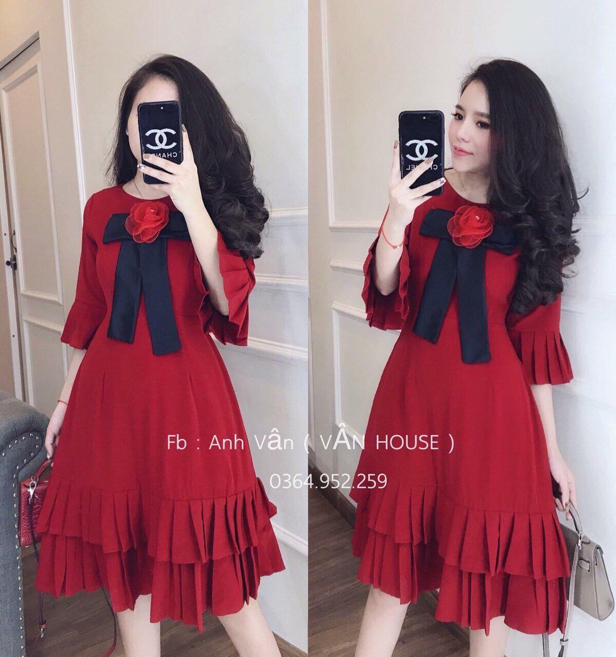[HCM]ĐẦM XOÈ ĐỎ NƠ ĐEN