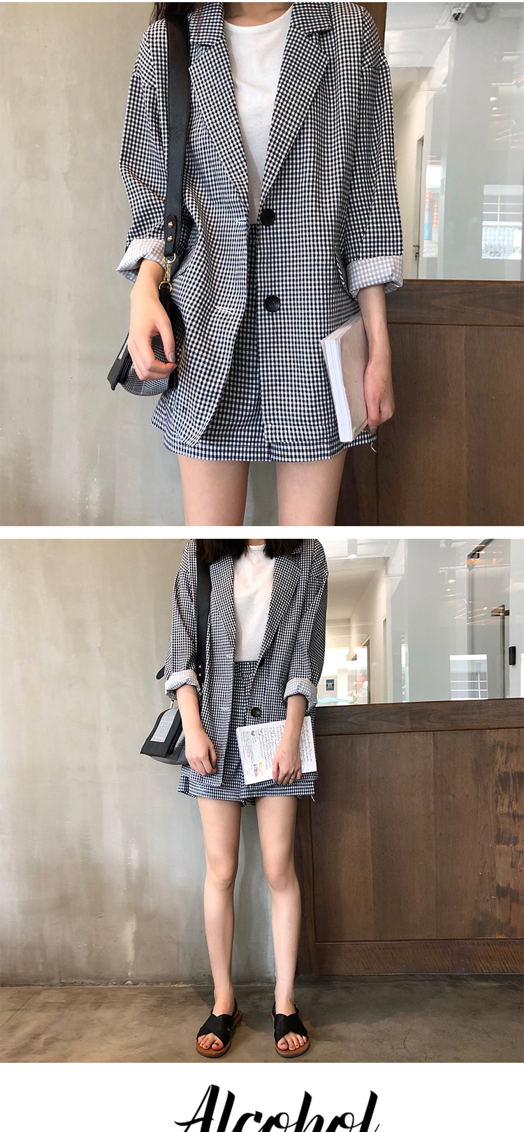 [HCM]Set vest caro Hàn Quốc (áo vest+short)