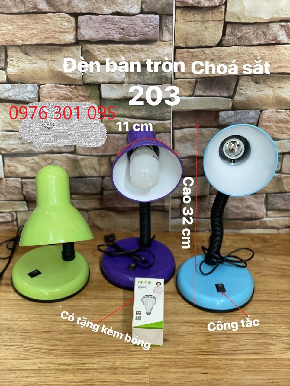 Đèn Bàn Học Đuôi E27 ( Bao Gồm Bóng Led )
