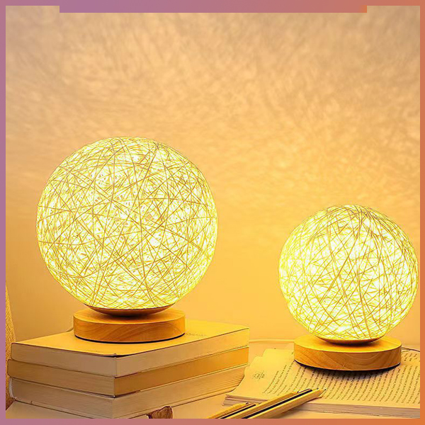 Đèn decor, đèn trang trí phòng ngủ cầu mây D04