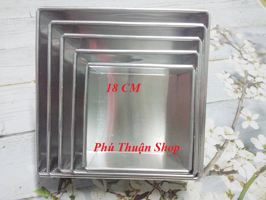 KHUÔN BÁNH NHÔM VUÔNG 18 CM -LOẠI DÀY