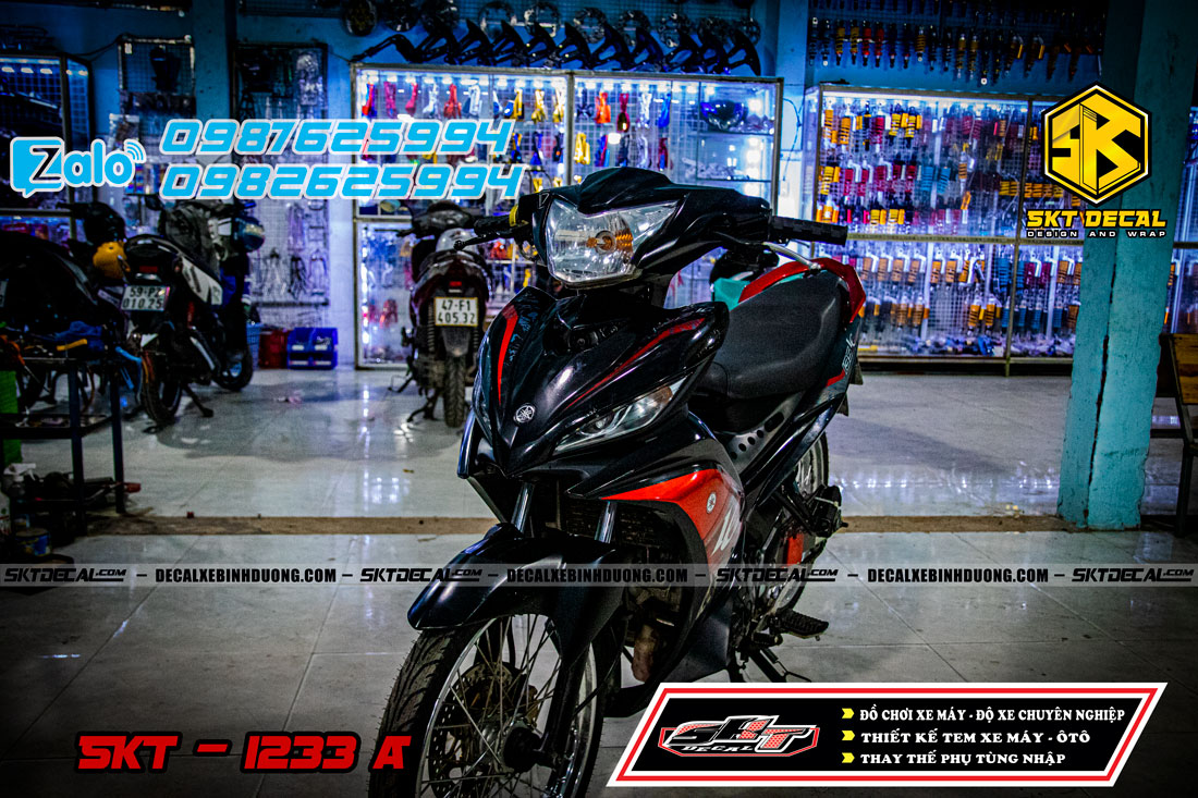 tem rời exciter 135 đen đỏ bạc lc