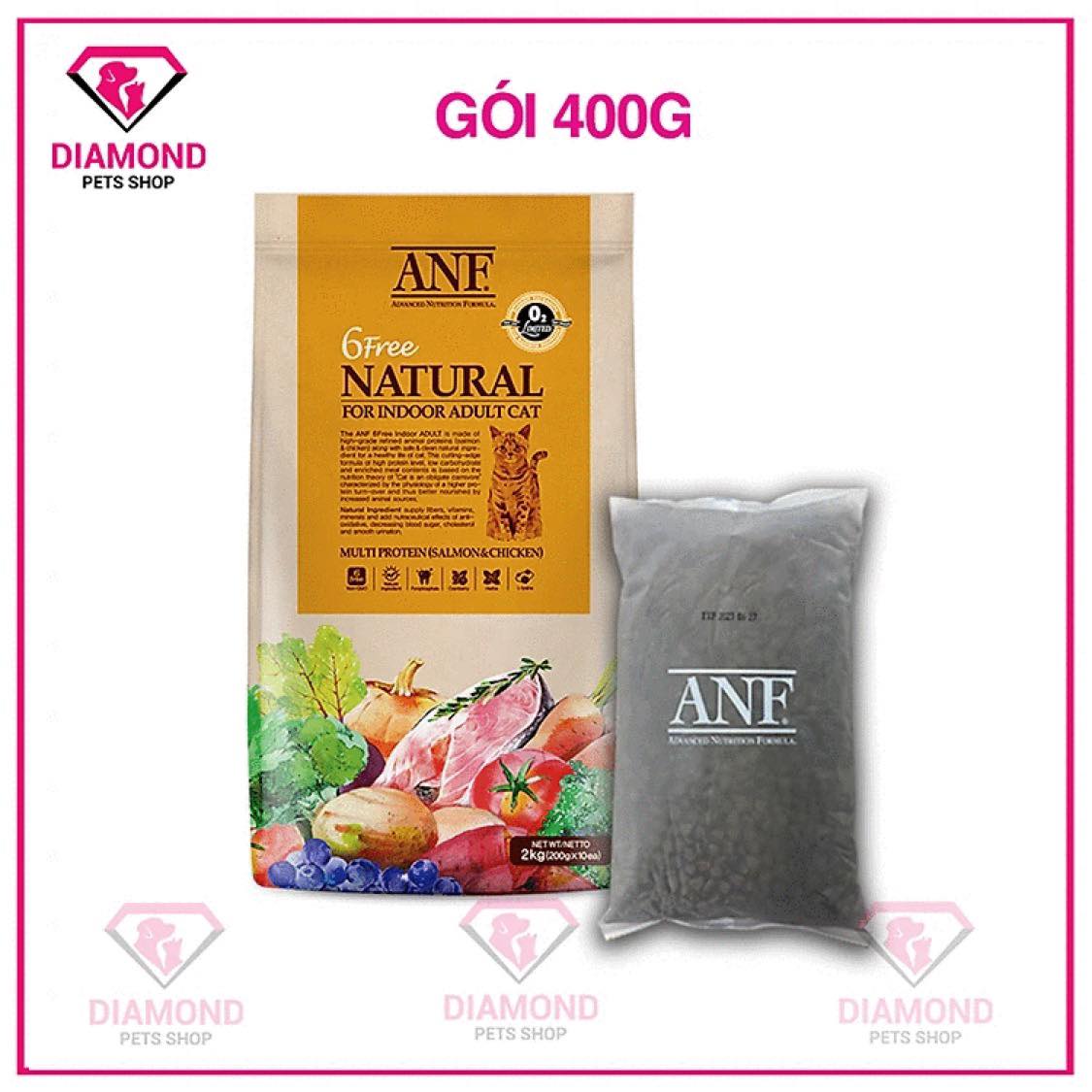 (Mua 1 TẶNG 3 HÀNG MẪU) THỨC ĂN HẠT CHO MÈO ANF 6 FREE 400g