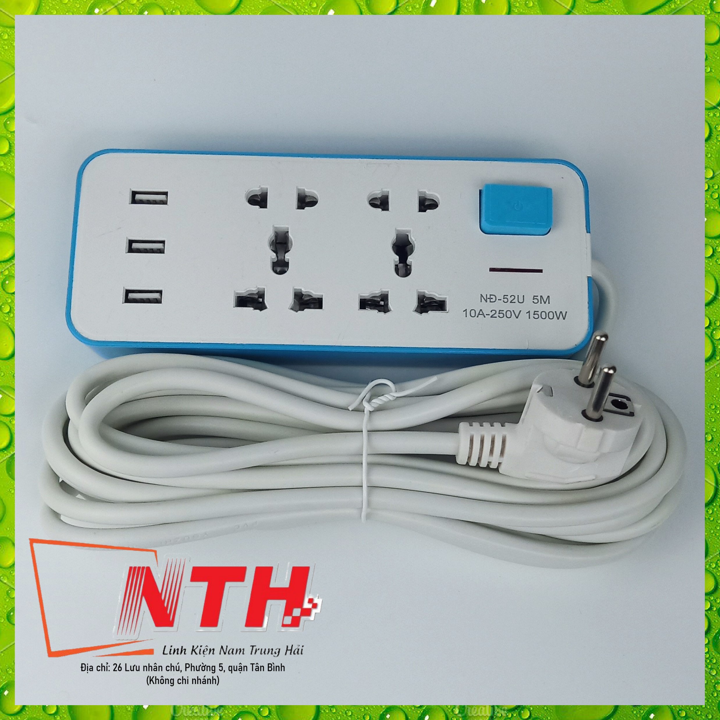 Ổ điện thái socket nđ-52u dài 5m 3 cổng usb