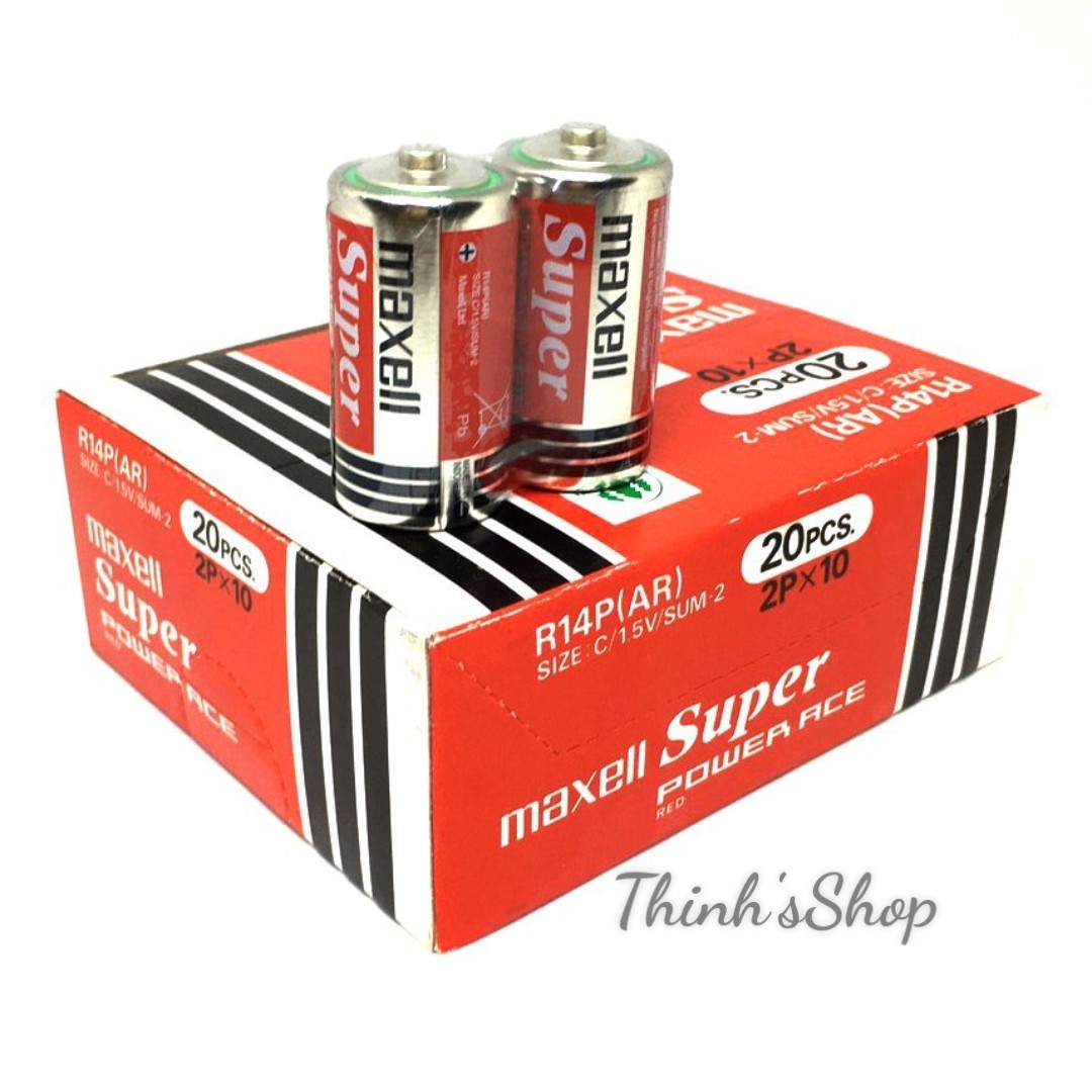 Pin Trung size C MAXELL R14(AR) vỉ 2 viên 1.5V (Nhập Khẩu Indonesia)