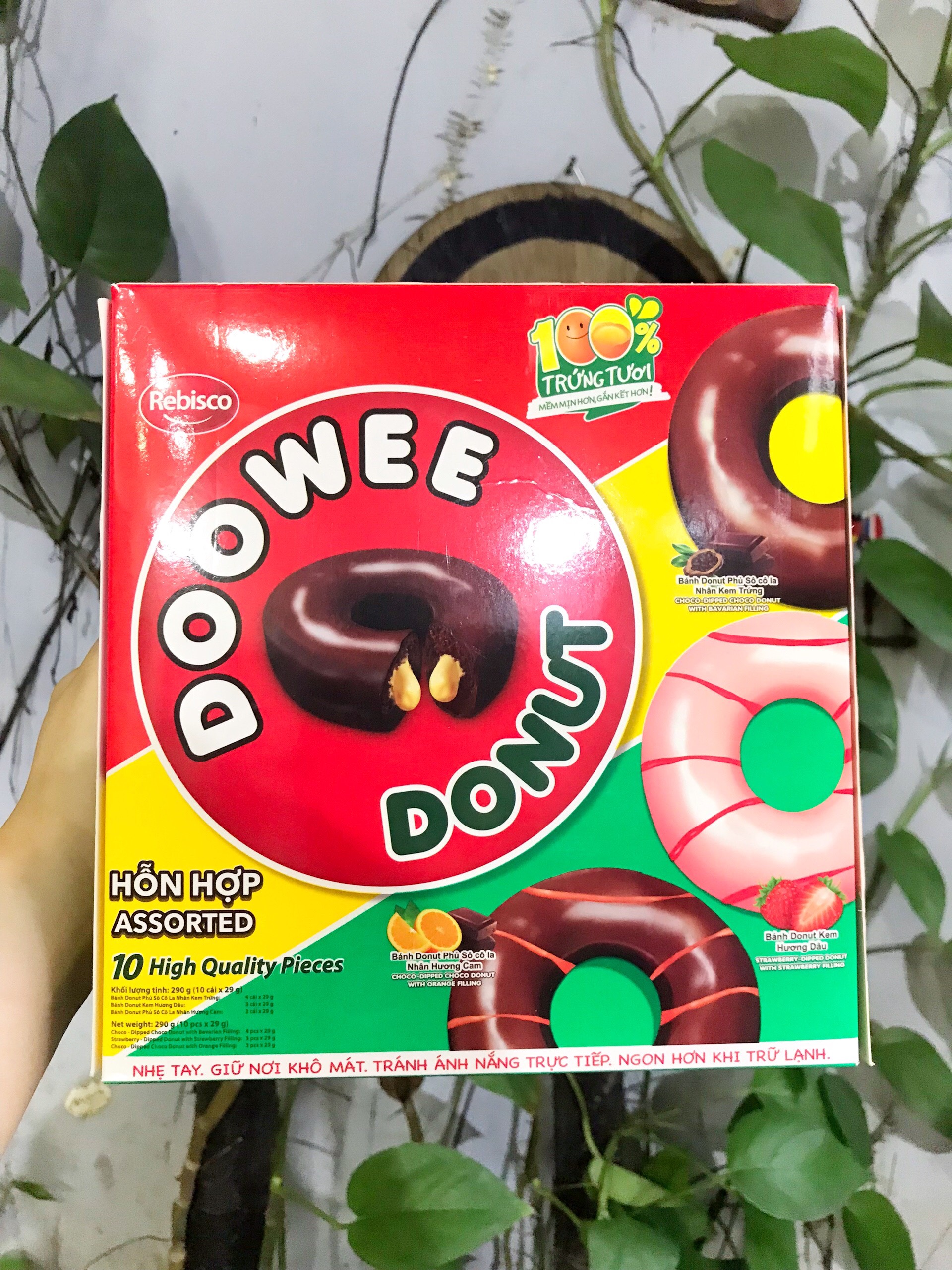 Bánh Doowee Donut Hỗn Hợp (Hộp 10 cái)