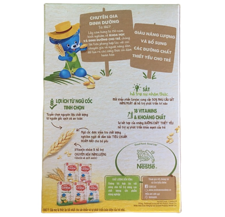 Bột ăn dặm Nestlé Cerelac lúa mì sữa hộp 200g (từ 6 tháng