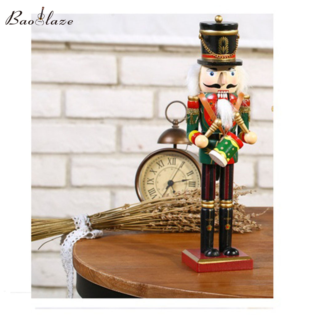 Baoblaze Multi Classic Wood Nutcracker Soldier Figures Drummer/King Music Box Home Decor