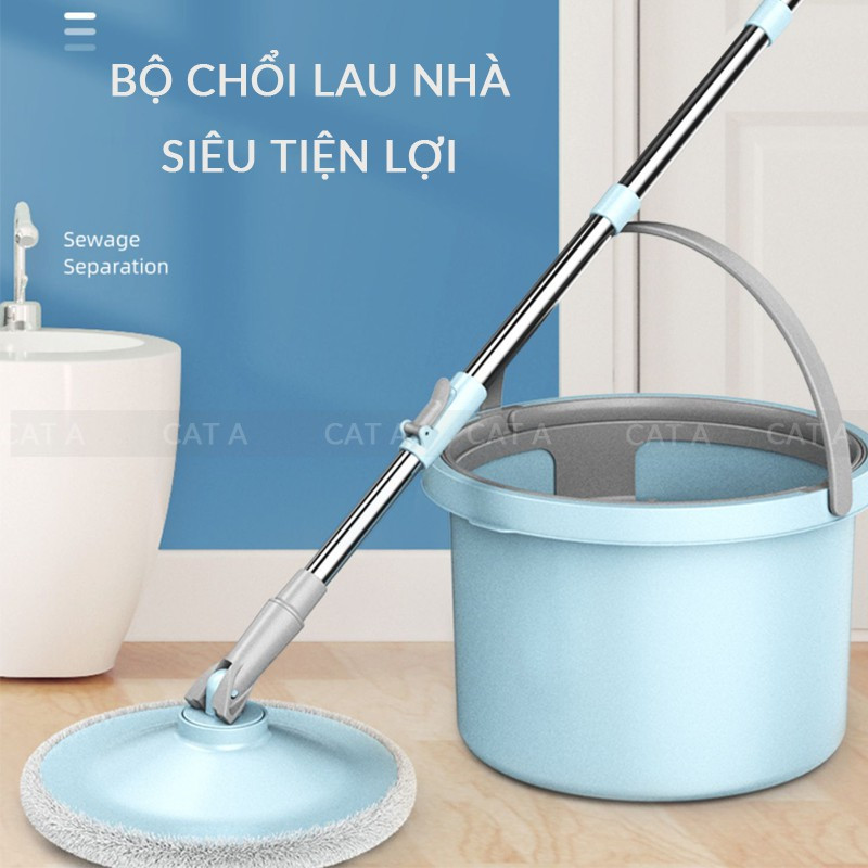 BỘ LAU NHÀ XOAY 360 ĐỘ K8 CAO CẤP VỚI THIẾT KẾ THÔNG MINH TÁCH NƯỚC BẨN - CÂY LAU NHÀ THẾ HỆ MỚI LAU CỰC SẠCH TRÊN MỌI SÀN GỖ, SÀN GẠCH -  ĐỘ BỀN CAO DỄ DÀNG LAU SẠCH MỌI VẾT BẨN DỄ DI CHUYỂN MỌI NƠI