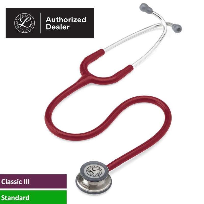 Ống Nghe 3M Littmann Classic III, lớp phủ tiêu chuẩn, dây nghe màu vang đỏ, 27 inch, 5627