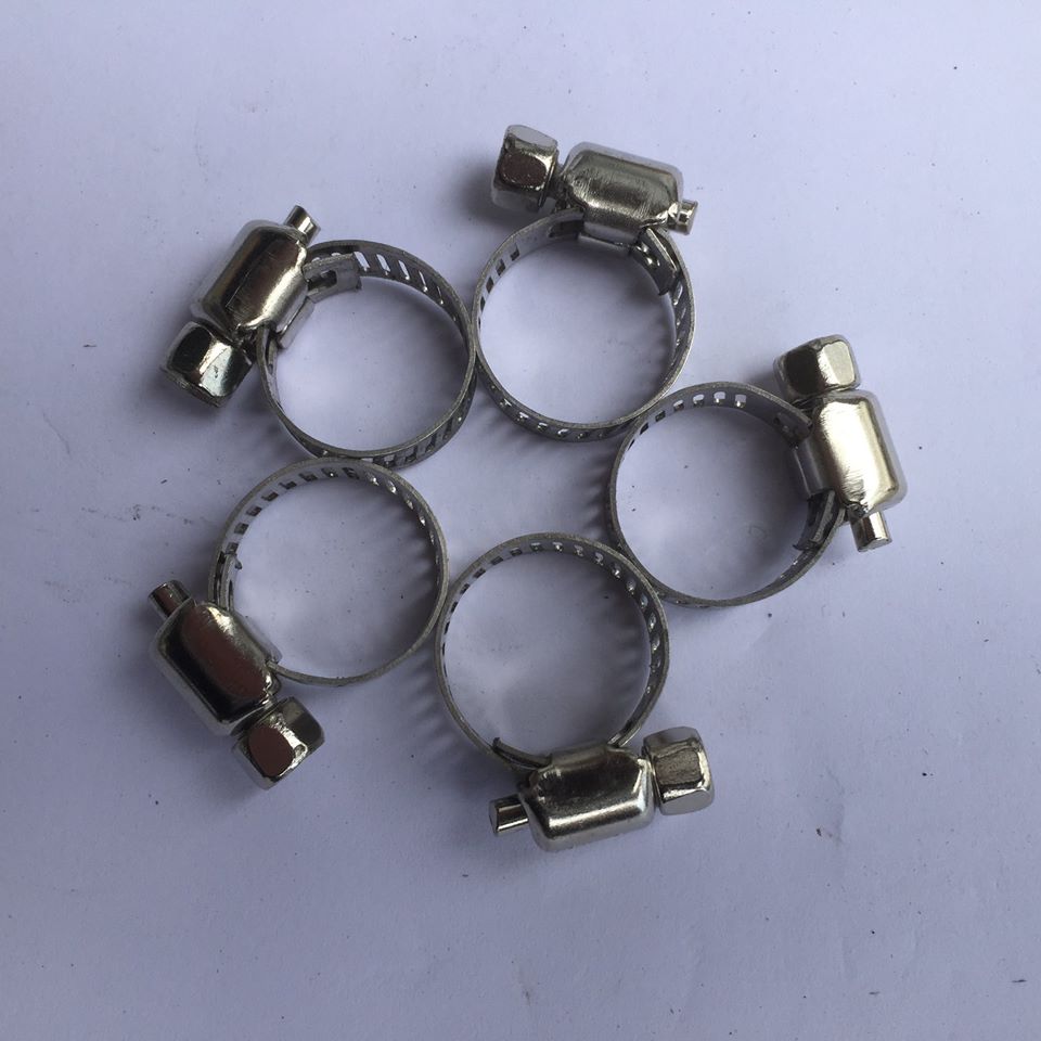 Combo 5 đai xiết inox- cổ dê- vòng đai xiết inox dùng xiết ống 6mm- 12mm