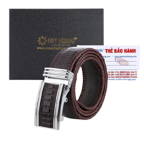 Brown assorted ostrich leather men's belt