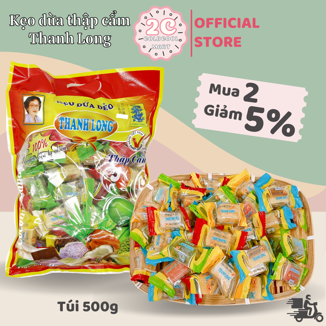 Kẹo dừa thập cẩm thanh long 500g