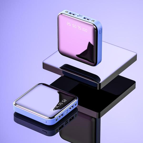 Pin Sạc Dự Phòng 10000mAh Polymer mini nhỏ gọn tiện lợi kiểu dáng vuông cầm theo sạc nhanh, tương thích với các dòng điện thoại