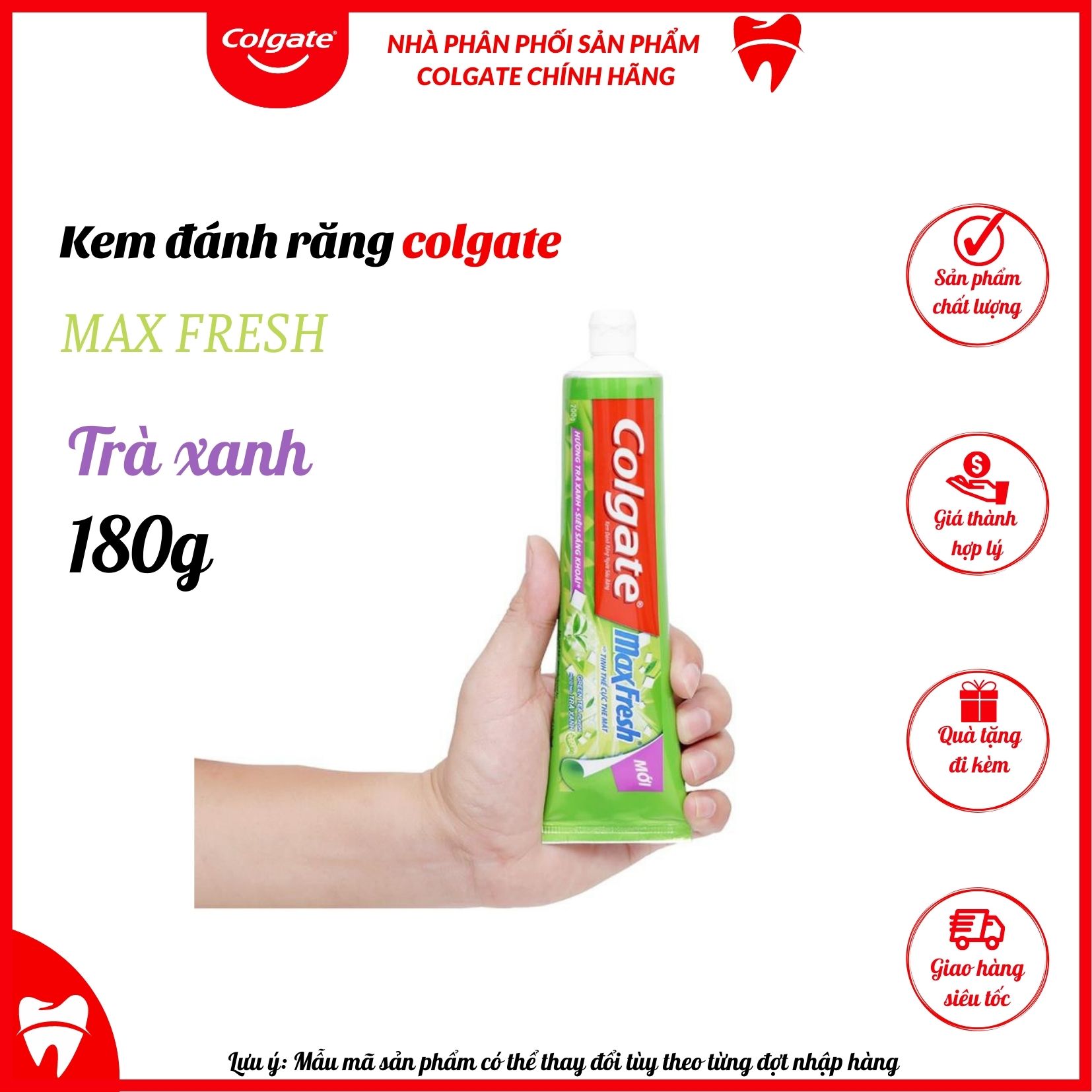 Kem đánh răng Colgate Maxfresh hương trà xanh 180g