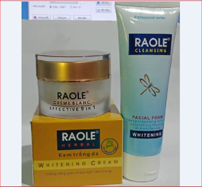 Bộ kem dưỡng da Raole 9 in 1( 1 hộp kem 9 in 1, 1 srm Raole 50ml)