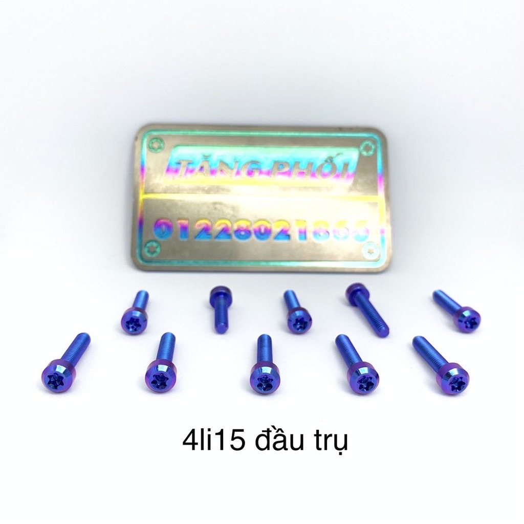 1 con Ốc Titan Gr5 4li15 đầu trụ gắn cho yếm sau ổ khoá Winner  ốc nắp dầu zin hoặc kiểu