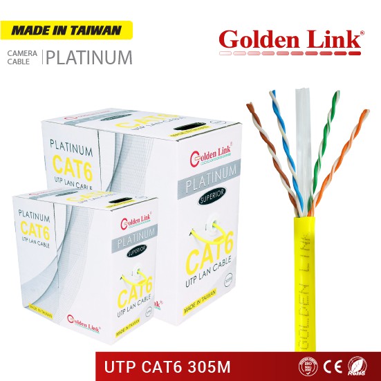 Cáp mạng Golden Link UTP SFTP CAT6 50M 100M ( Bấm sẳn 2 đầu)