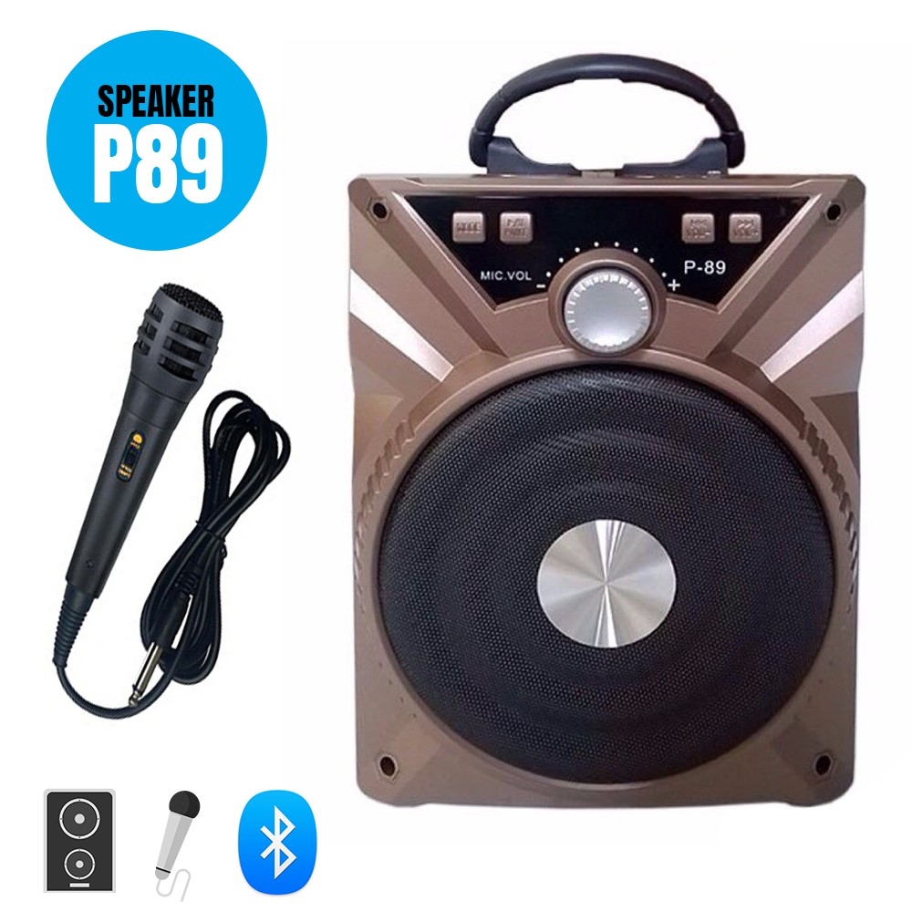 №∋  [TẶNG MIC KARAOKE] LOA BLUETOOTH KARAOKE P88P89