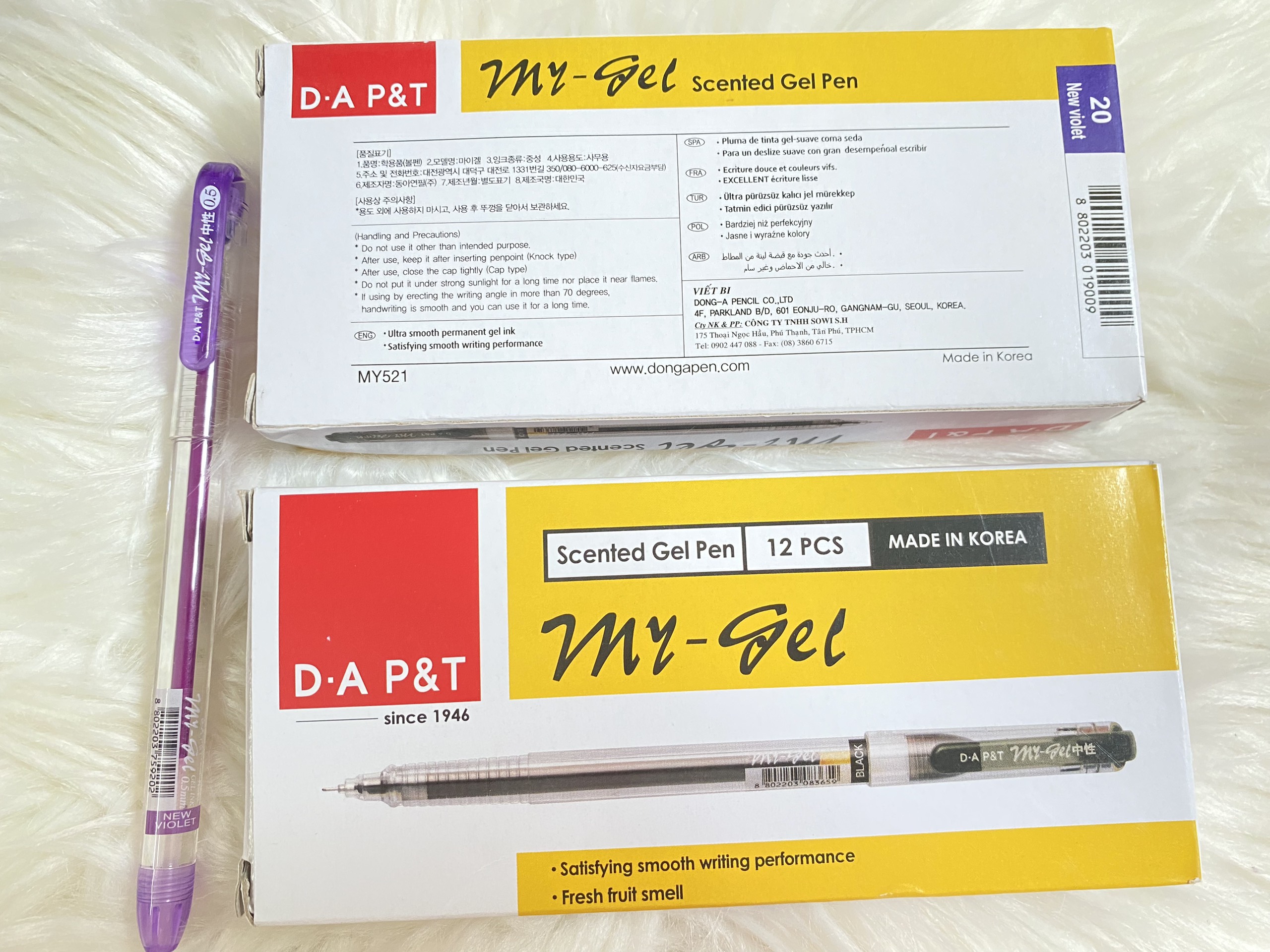 Viết gel D.A P&T ngòi và mực cao cấp (xanh, đỏ, tím, đen)