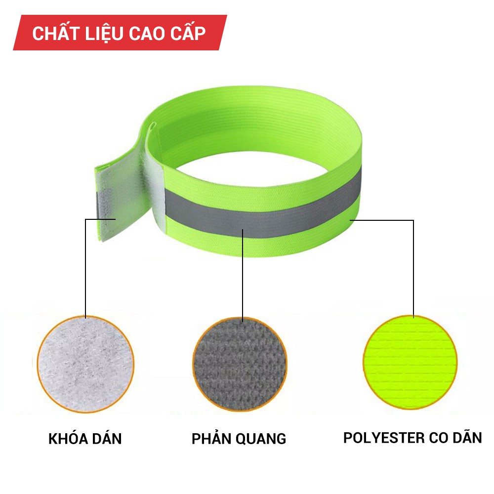 Cặp Đai Phản Quang Đeo Tay Chân ⚡Ảnh Thật⚡ Phản Quang Cực Sáng