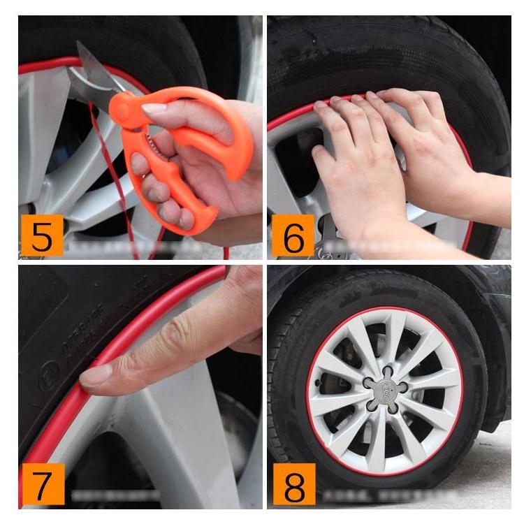 Decal dán vành xe ô tô phản quang đẹp, hiện đại
