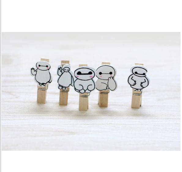 [HCM]10 kẹp gỗ hình robot baymax