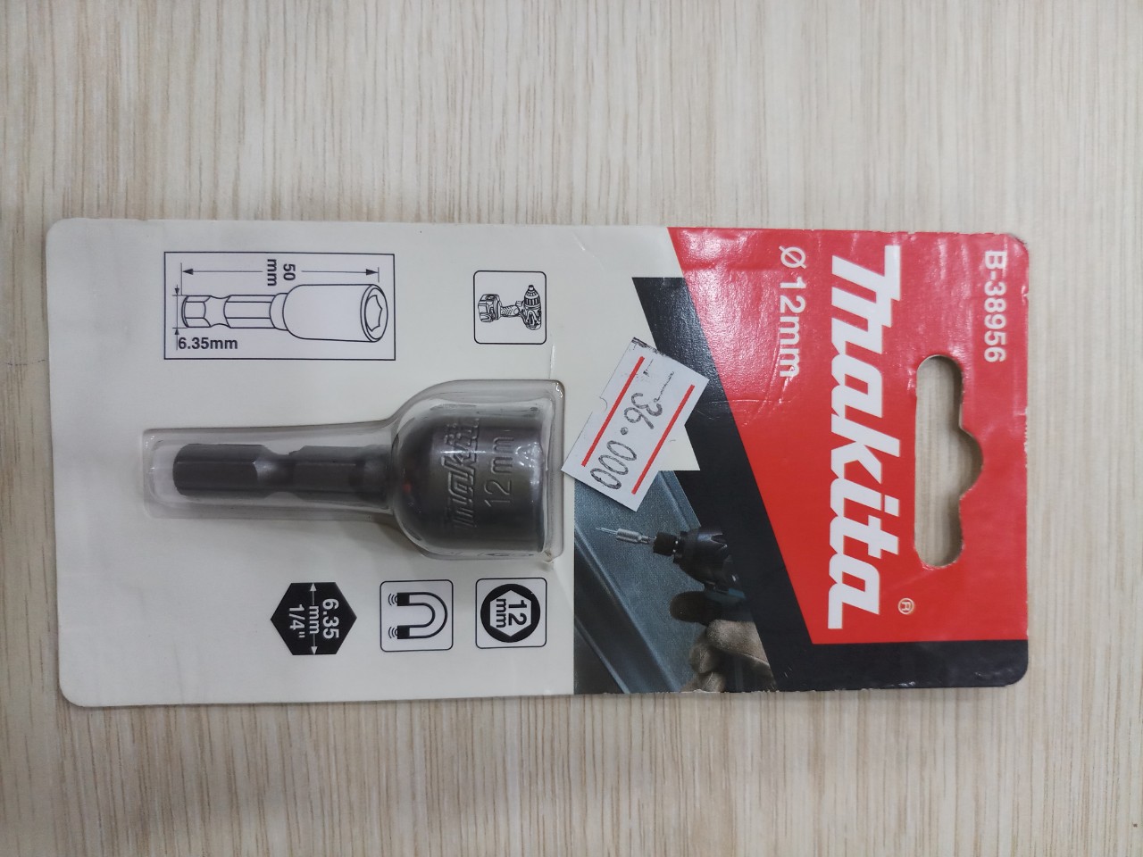 B-38956 đầu tuýp dài vặn ốc 1pc 12x50mm
