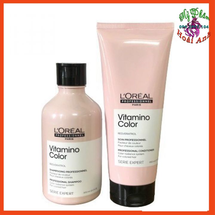 Cặp gội xả giữ màu tóc nhuộm l'oreal vitamino color resveratrol 300ml/200ml mẫu 2021