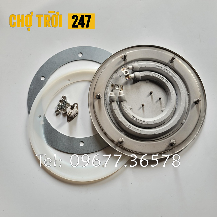Mâm nhiệt, đĩa nhiệt nồi phở, nồi đun nước đường kính 18cm, điện áp 220V, chất liệu inox 304