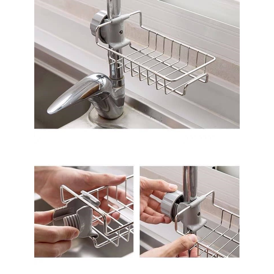 [HCM]Khay inox gắn vòi rửa chén