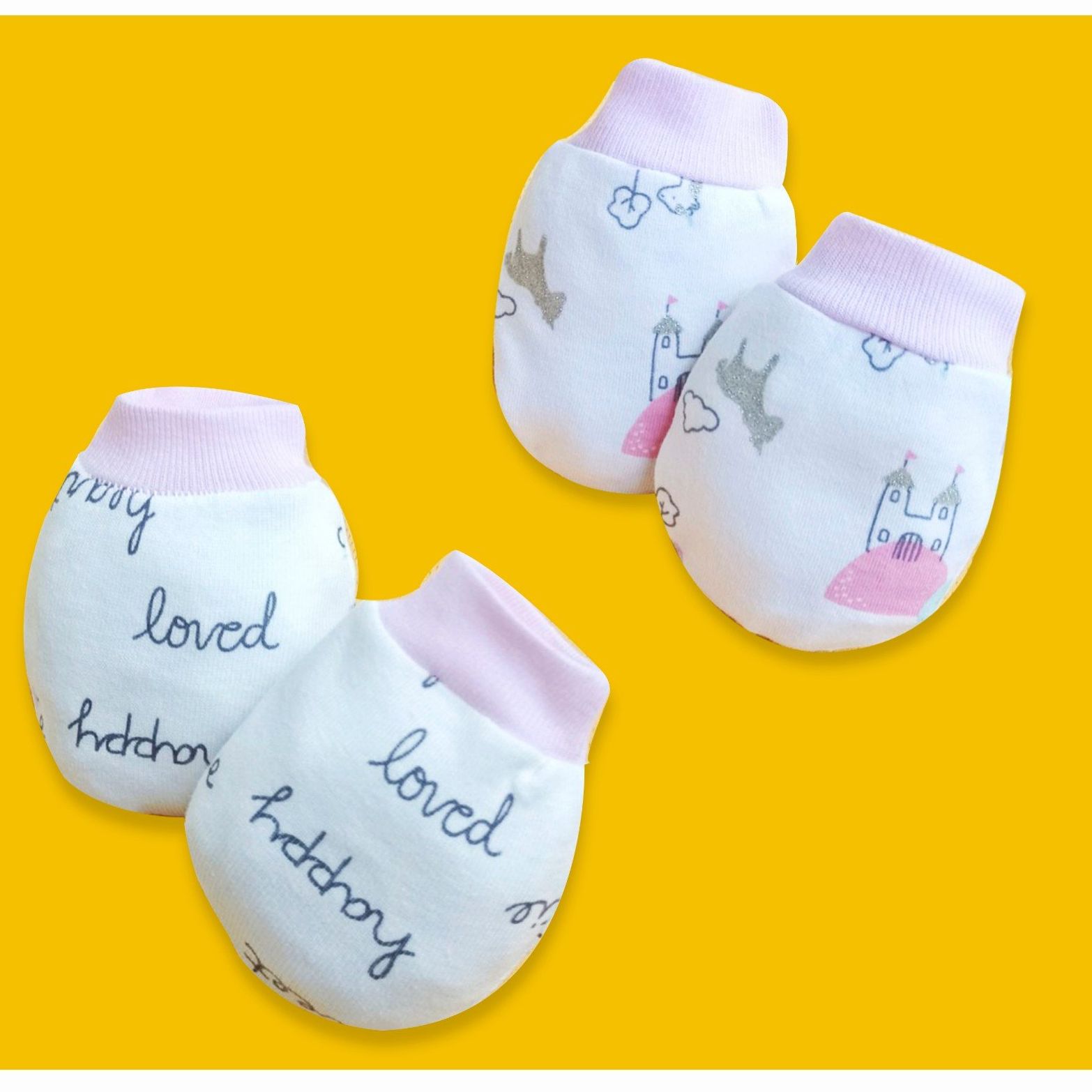Set bao tay cho bé sơ sinh BABIBOO vải cotton mềm mịn, an toàn cho da BB84